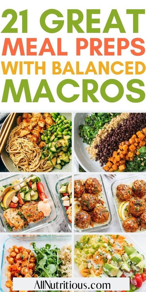 If you are struggling to stay on track with your healthy diet you will benefit from making these delicious and easy macro-friendly meal prep recipes. Eating more well-balanced and nutrient-dense meals can help you stay full and avoid cravings! #MealPrep #HealthyEating Meal Prep Recipes Healthy, Clean Meal Prep, Macro Nutrition, Healthy Meal Plan, Macro Friendly Recipes, Healthy Lunch Meal Prep, Meal Prep Recipes, Easy Healthy Meal Prep, Macro Meals