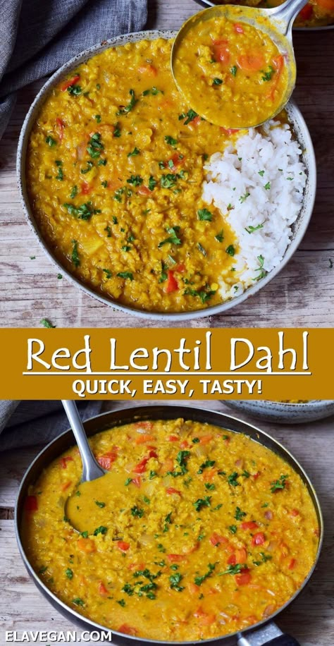 Curried Red Lentils, Orange Lentil Curry, Vegan Dal Recipe, Vegan Red Lentil Dahl, Curried Red Lentil Soup, Dhal Soup Recipe, Best Dahl Recipe, Carrot Lentil Curry, Lentil Daal Curry