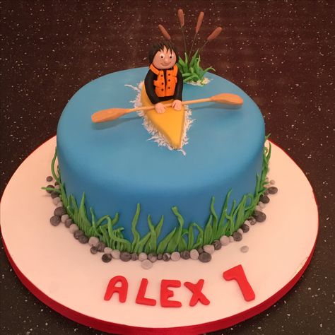 Canoeing cake Canoe Cake Ideas, Kayak Birthday Cake, Canoe Cake, Kayak Cake, Roblox Birthday Cake, Exquisite Cakes, 60th Bday, Roblox Birthday, Adult Birthday Cakes