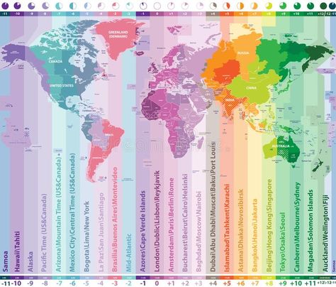 World Geography Map, Map Monde, World Map Continents, Time Zone Map, World Time Zones, Bilingual Activities, Country Names, World Geography, Vector Map