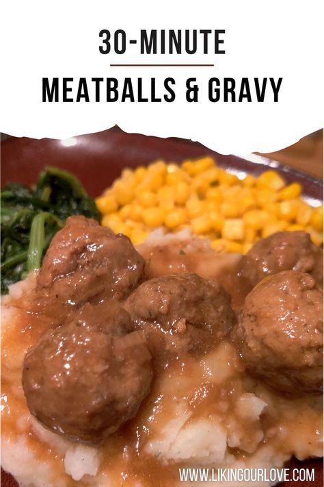 Meatball Gravy Recipe, Recipes Using Meatballs, Quick Meatballs, Meatballs Gravy, Beef Gravy Recipe, Cooking Frozen Meatballs, Frozen Meatball Recipes, Rice And Gravy, Meatballs And Gravy