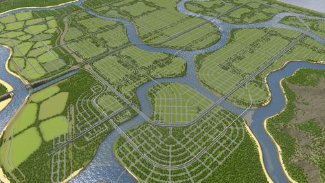 Steam Workshop::Great Plan City 2 Map (vanilla) City Skylines Game, City Grid, Sci Fi Landscape, Cities Skylines, Urban Design Plan, City Layout, Minecraft City, Skyline Design, Grid Layouts