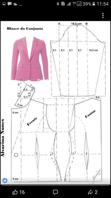 Pola Jaket, Como Fazer Short, Dress Patterns Diy, Making Books, Easy Dress Sewing Patterns, Blazer Pattern, Coat Pattern Sewing, Sewing Clothes Women, Diy Jacket