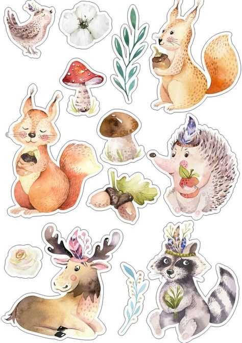 Homemade Stickers, Printable Animals, Tumblr Stickers, Album Scrapbooking, Bullet Journal Stickers, Printable Planner Stickers, Digi Stamps, E Card, Animal Stickers