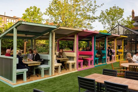 Duke Of Kent, Outdoor Restaurant Patio, Rooftop Restaurant Design, Eating Outside, Outdoor Restaurant Design, Food Park, Restaurant Patio, Cafe Shop Design, Coffee Shops Interior