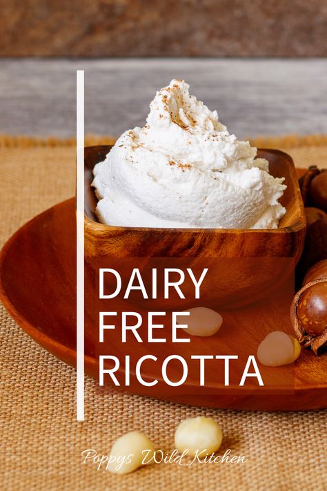 Fluffy homemade ricotta is made from macadamia nuts for a fresh, dairy-free alternative. Great way to use your Vitamix. Vegan Macadamia Nut Cheese, Homemade Ricotta, Dairy Free Baking, Nut Cheese, Dairy Free Alternatives, Birthday Dinner Party, Food Vegan, Macadamia Nut, Vegan Kitchen