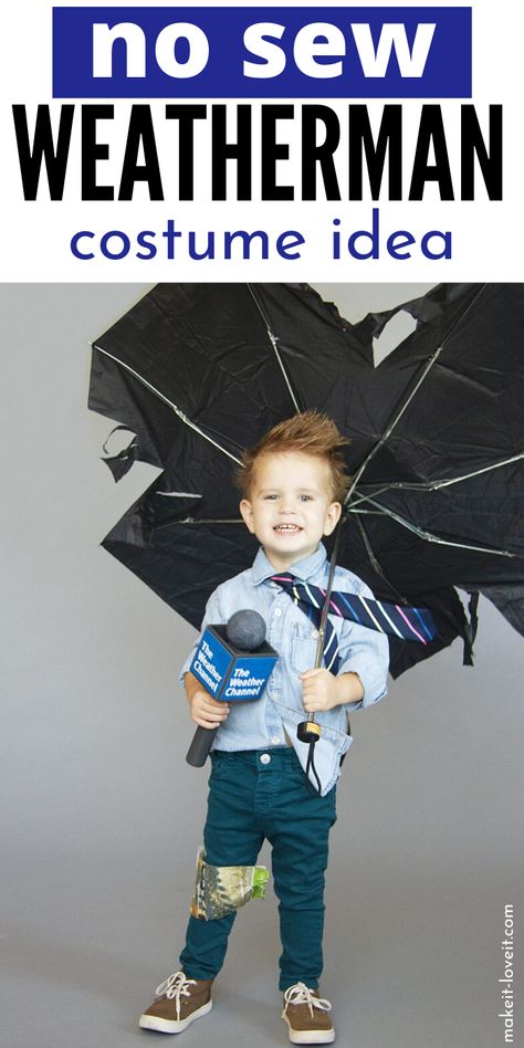 Weatherman Costume, Sew Costume, Diy Costumes For Boys, Clever Halloween, Easy Costume, Clever Halloween Costumes, Diy Halloween Costumes For Kids, Homemade Halloween Costumes, Diy Halloween Costumes Easy