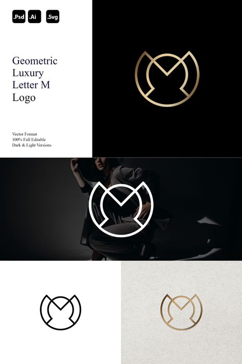 Geometric Luxury Letter M Logo Perfect for: - High-End Brands - Exclusive Products and Services - Luxury Business Logos - Elegant Monogram Design Style Attributes: - Minimalist - Modern - Geometric - Simple You'll receive: - Opulent and Geometric Letter M Monogram - 100% Resizable Vector Logo - AI, PSD & SVG Files for Easy Customization For adjustments or additional formats, contact us. Elevate your brand with our Geometric Luxury Letter M Logo. M Letter Logo Design Creative, M Monogram Logo, Letter M Monogram, Letter M Logo, Designer Branding, M Monogram, Elegant Monogram, M Letter, M Logo