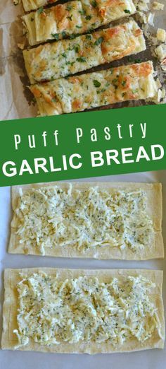 Bread Recipes For Pasta, Puff Pastry Rolls Appetizers, Puff Pastry Italian Appetizers, Puff Pastry Streusel, Italian Meal Sides, Garlic Bread Puff Pastry, Garlic Cheese Puff Pastry, Puff Pastry Rolls Savory, Puff Pastry Sides