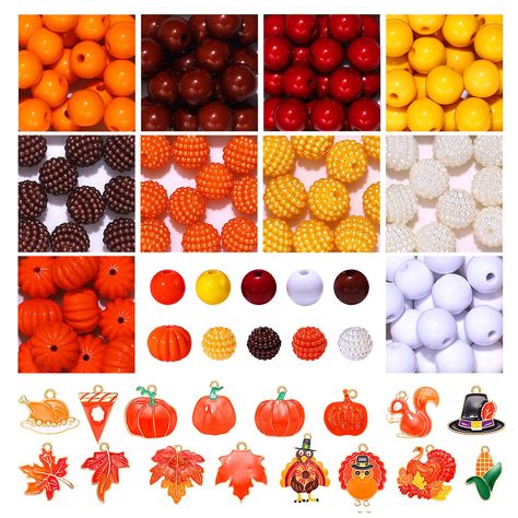 PRICES MAY VARY. ★ Fall Jewelry Making Kit: You will receive 150 pieces assorted Autumn colored loose beads and 16 pieces fall charms including maple leaves, pumpkin, turkey, squirrel, corn, hat, etc. Enough style and quantity for your to DIY beautiful Thanksgiving accessory and take your holiday outfits to the next level! ★ Reliable Material: Our harvest pumpkin charms are made of high quality alloy with enamel coated, nickel free, lead free, lightweight and durable. Size: about 0.6-1.0inch. Th Thanksgiving Accessories, Leaf Pumpkin, Pumpkin Turkey, Fall Bead, Harvest Pumpkin, Earrings Making, Charms For Jewelry Making, Charms For Jewelry, Jewelry Making Kit