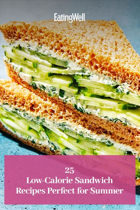 Low Calorie Cucumber Sandwiches, Eating Well Cucumber Sandwich, Vegetarian Protein Sandwich, Low Calorie Vegetarian Sandwich, Low Calorie Turkey Sandwich, Sandwich Recipes For Pregnant Women, Turkey Cucumber Sandwich, Healthy Sandwiches Vegetarian, Healthy Hot Sandwiches