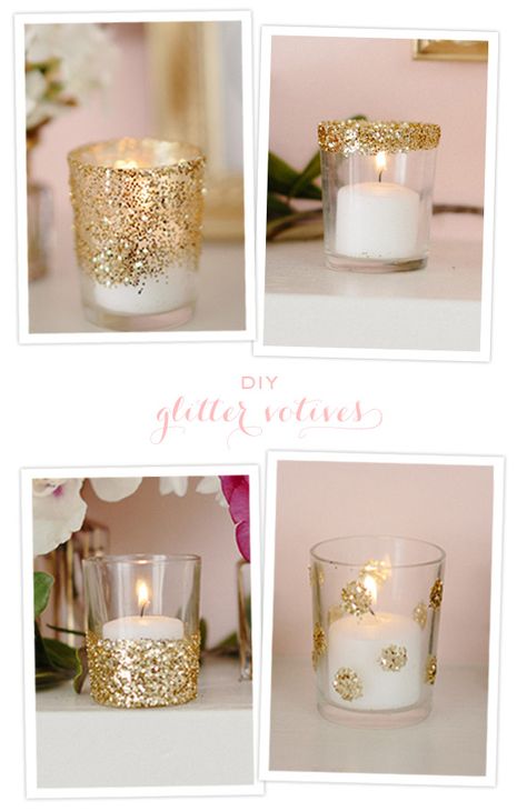 Add a little sparkle to any space with these diy glitter votives! ขวดโหล Mason Jar, Diy Para A Casa, Diy Projektit, Diy Glitter, Glitter Crafts, God Jul, Glitter Diy, Crafty Diy, Craft Time