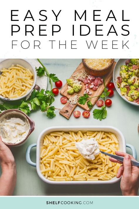 Your life is about to get a lot easier! Use our easy meal prep ideas and get a week's worth of dinners ready over the weekend. Easily pull out the food when you need it without having to spend any time prepping meals during the week! Pre Cooked Meals, Plan Ahead Meals, Shelf Cooking, Easy Meal Prep Ideas, Weekend Meal Prep, Sunday Dinner Recipes, Easy Freezer Meals, Freezer Meal Prep, Meal Prep Ideas