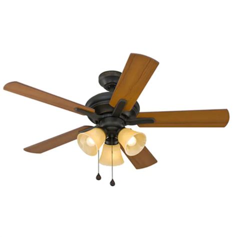 Harbor Breeze Lansing 42-in Oil-Rubbed Bronze Indoor Ceiling Fan with Light Kit (5-Blade) in the Ceiling Fans department at Lowes.com Transitional Style Decor, Bronze Ceiling Fan, Ceiling Fan Light Kit, Indoor Ceiling Fan, Aged Bronze, Bronze Lighting, Flush Mount Ceiling Fan, Fan With Light, Beautiful Lighting