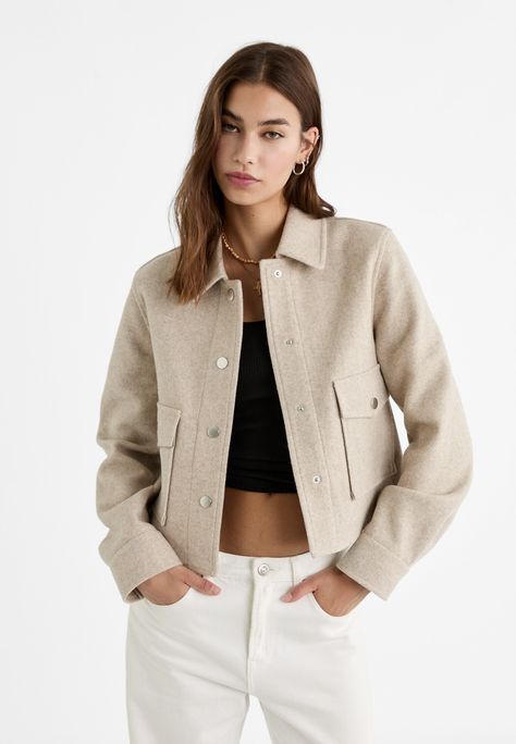 Beige Jacket Outfit, Ladies Short Jackets, Beige Jacket, Petite Jacket, Wool Blend Jacket, Cute Jackets, Soft Shorts, Suede Jacket, Short Jacket