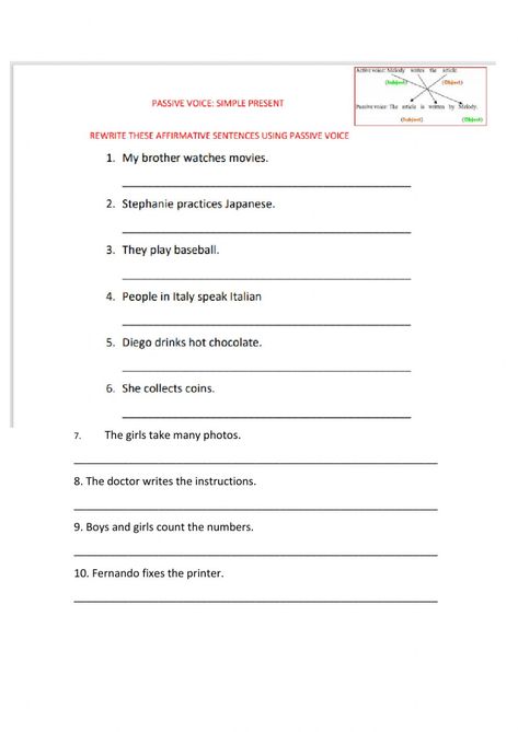 Present Simple Passive Worksheet, English Grammar Test, Presente Simple, Passive Voice, 6th Form, Simple Present Tense, English Time, Simple Present, Business English