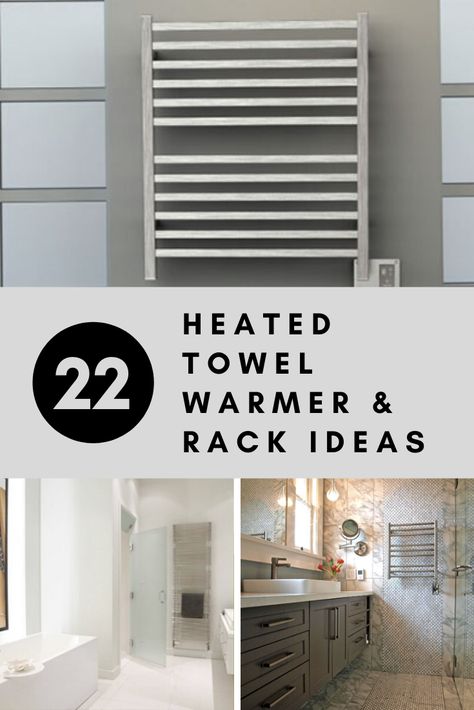 22 Heated Towel Warmer & Rack Ideas | Sebring Design Build Modern Bathroom Towel Rack Ideas, Towel Bars In Bathroom Ideas, Towel Bars In Bathroom, Towel Warmer Rack, Steam Room Shower, Heated Towel Racks Bathroom, Heated Towel Bar, Heated Towel Warmer, Towel Heater