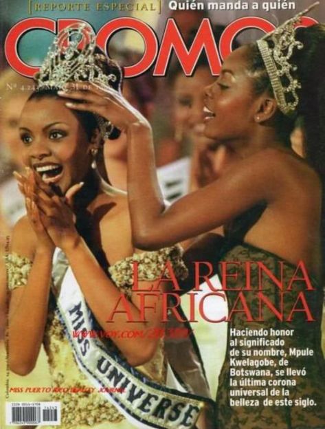 Gem's the one😉 on Twitter: "Ugh these pictures😩 Miss Universe 1998 Wendy Fitzwilliam passing the title to her successor, Miss Universe 1999, Mpule Kwelogabe. black women won 2 times in a row.🥂… https://t.co/rUwwLTt8If" Miss Universe 1999, Black Pageant Queens, Miss Universe 1998, Miss Usa, Miss America, African Queen, Miss Universe, Miss World, Beauty Pageant