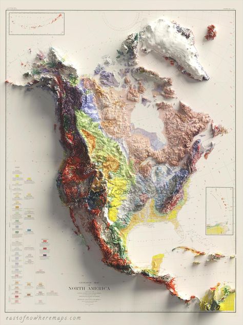 Inspiration, trends, lifestyle & product design Geological Map, Topography Map, Tennessee Map, Map Ideas, Geography Map, North America Map, Satellite Maps, Fantasy Maps, America Map