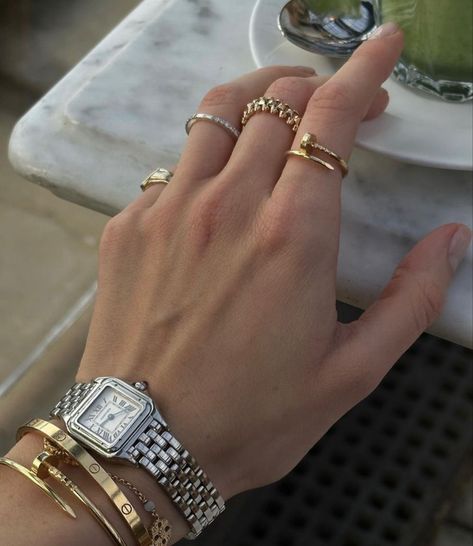 Cartier Watches Women, Cartier Panthere, Wrist Jewelry, Luxe Jewelry, Cartier Tank, Cartier Jewelry, Cartier Watch, Luxury Purses, Classy Jewelry