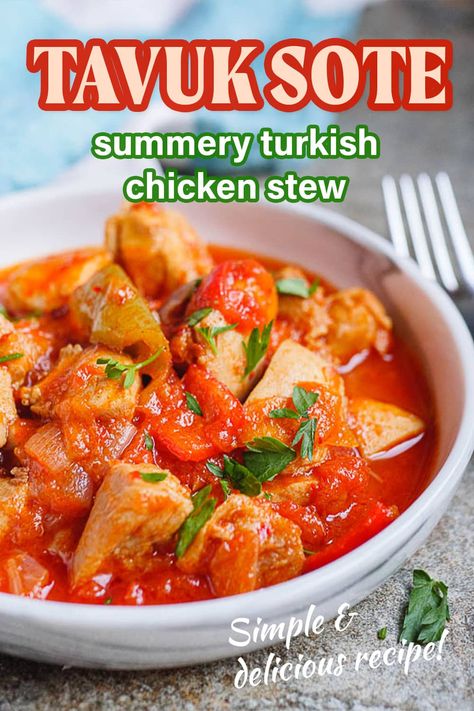 A simple, everyday Turkish chicken stew that everyone loves. Full of everything that's great about Mediterranean cooking, this Turkish chicken stew known as Tavuk Sote is just the thing for a quick weeknight dinner! Leftover Smoked Pork, Pulled Pork Dip, Pork Dip, Pork Bbq Sauce, Crockpot Pulled Pork Bbq, Turkish Chicken, Pulled Pork Leftover Recipes, Easy Pulled Pork, Slow Cooker Recipes Pork