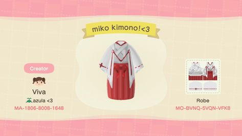 Animal Crossing Kimono Codes, Animal Crossing Kimono Pattern, Animal Crossing Anime Design, Animal Crossing Design Codes Clothes Anime, Acnh Japanese Clothes, Animal Crossing Zelda Design, Animal Crossing Robe Designs, Acnh Kimono Designs, Animal Crossing Kimono