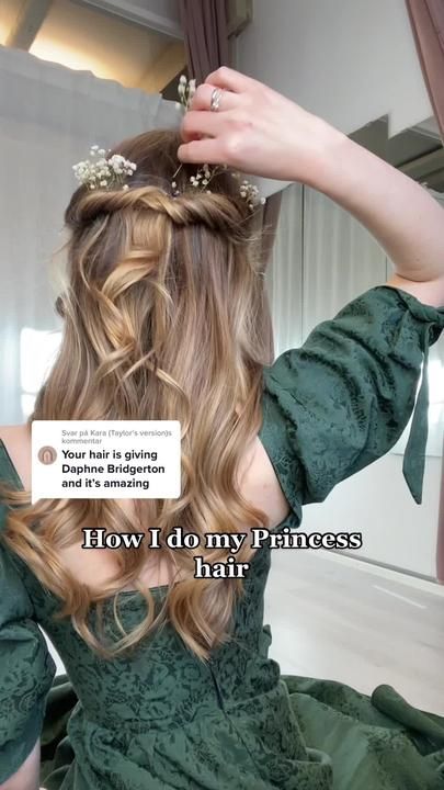 fairycore hairstyle｜TikTokin haku Fairycore Hairstyle, Princess Bangs, Diy Prom Hairstyles, Curly To Straight, Princess Hairstyle, Hair Tool Set, Diy Prom, Beautiful Braided Hair, Princess Hair