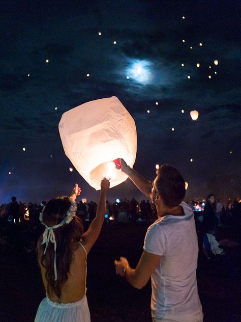 Night Lights - A Sky Lantern Festival Lantern Festival Aesthetic, Sky Lantern Festival, Sky Lantern, Festival Aesthetic, Aesthetic Couple, Lantern Festival, A Sky, Night Lights, At Night