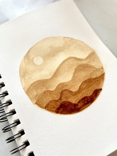 How To Paint With Coffee : Easy Sunset For Beginners Coffee Painting Ideas, Paint With Coffee, Easy Art Journal Ideas, Easy Art Journal, Art Journal Ideas, Photo Collage Diy, Acrylic Painting Ideas For Beginners, Easy Acrylic Painting Ideas, Travel Art Journal