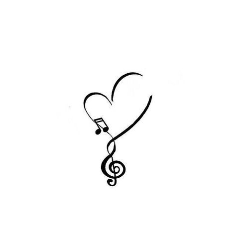 Music Healing Tattoo, Heart Music Tattoo, Tattoo Sein, Love Music Tattoo, Small Music Tattoos, Music Notes Tattoo, Pola Tato, Unusual Tattoo, Tato Henna