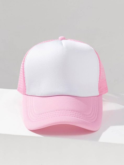 1pc Women Two Tone Casual Style Trucker Hat, For Daily LifeI discovered amazing products on SHEIN.com, come check them out! Cap Outfits For Women, Hats Bucket, Pink Trucker Hat, Women Baseball Cap, Winter Wedding Outfits, Fairly Oddparents, Pink Baseball Cap, Hoodie Drawing, Trendy Activewear