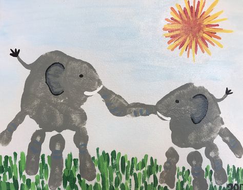 Handprint Art #elephants Høstaktiviteter For Barn, Hand Print Art, Family Hand Prints, Footprint Crafts, Footprint Art, Handprint Crafts, Handprint Art, Elephant Art, Childrens Crafts