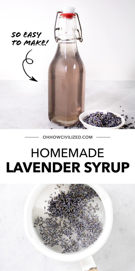 Lavender Simple Syrup, Lavender Recipes, Culinary Lavender, Lavender Syrup, Simple Syrup Recipes, Homemade Syrup, Lavender Lemonade, Lavender Tea, Syrup Recipe