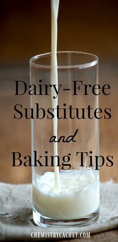 The Best dairy-free substitutes and dairy-free baking tips on… Dairy Free Cooking, Dairy Free Baking, Lactose Free Recipes, Milk Allergy, Lactose Free Diet, Dairy Free Alternatives, Dairy Free Diet, Allergy Free Recipes, Dairy Free Dessert