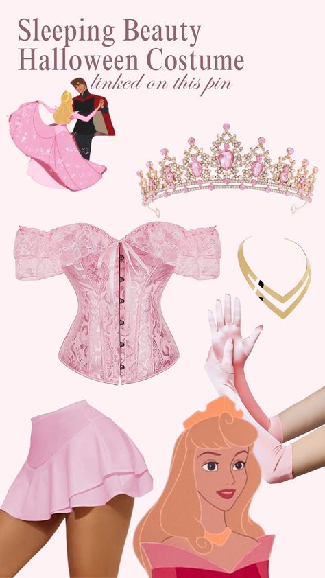 Aurora Outfit Ideas Disney, Aroura Sleeping Beauty Costume, Aurora Ballet Costume, Costumes With Pink Dress, Costume Ideas Princesses, Aurora Costume Ideas, Aurora Sleeping Beauty Halloween Costume, Halloween Costumes Aurora, Sleeping Beauty Costume College