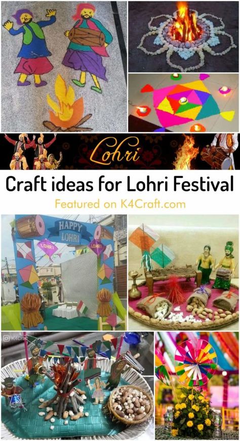 Beautiful Craft ideas for Lohri Festival • K4 Craft Lohri Decoration Ideas, Pongal In Tamil, Lohri Decoration, Beautiful Craft Ideas, Lohri Festival, Happy Lohri, Rangoli Colours, Holidays Around The World, Makar Sankranti