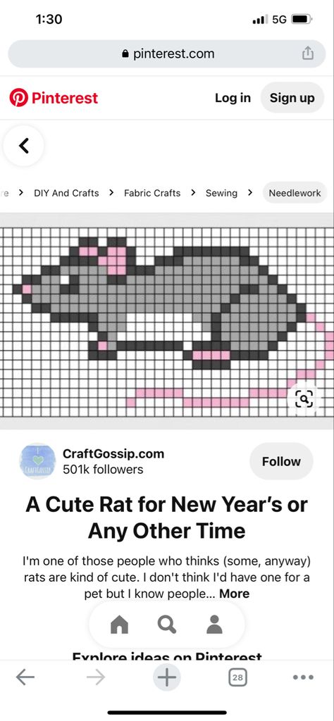 Rat Perler Beads, Rat Pixel Art, Melted Beads, Melt Beads, Melt Beads Patterns, Unique Cross Stitch, Easy Perler Beads Ideas, Beads Patterns, Beads Ideas