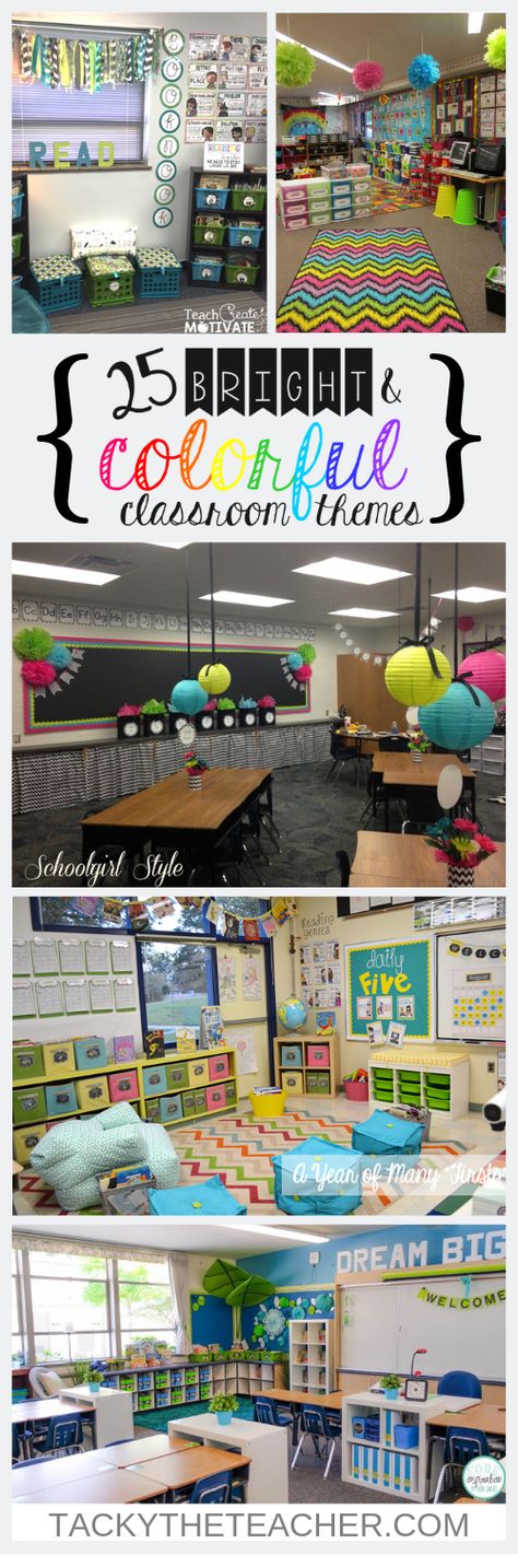 25 Bright and Color Classroom Themes that Will Inspire Your Decor Bold And Bright Classroom Theme, Primary Color Classroom Theme, Block Center Preschool, Rainbow Theme Classroom, Kindergarten Classroom Themes, Interactive Word Wall, Polka Dot Classroom, Elementary Classroom Themes, Preschool Room