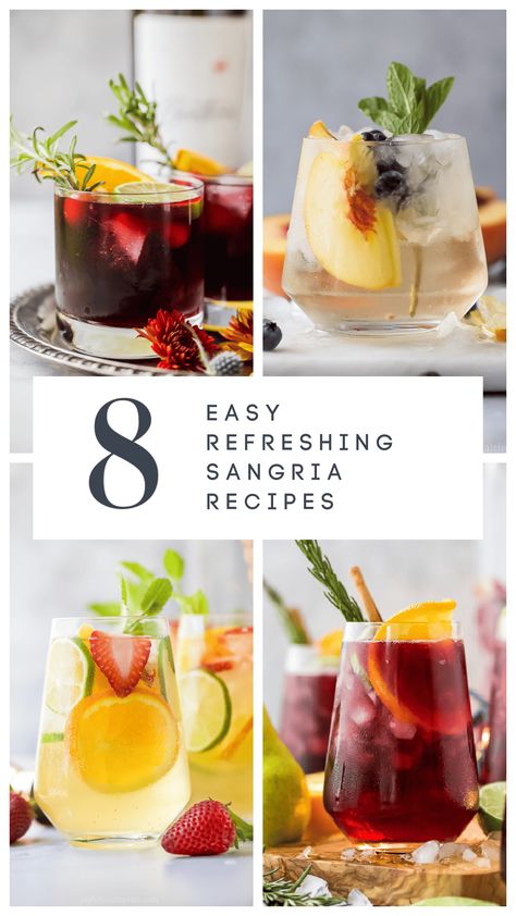 Red And White Sangria Recipes, New Years Sangria Recipes, Seasonal Sangria Recipes, Sangria Cocktail Recipes, Riesling Sangria Recipes, Champagne Sangria Recipe, Pitcher Sangria Recipe, New Years Sangria, Easy Red Sangria Recipes