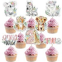 4 Ever Wild Birthday Party, Two Wild Cupcakes, Wild Cupcakes, Birthday Cupcakes Toppers, 2nd Birthday Cupcakes, Two Wild Birthday Decorations, 2nd Birthday Party Cake, Safari Cupcake Topper, Wild Birthday Decorations