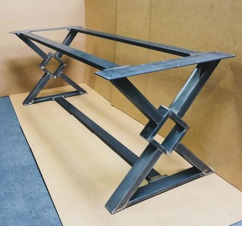 Heavy Duty Table Base, Industrial Table Base, Design Dining Table, Bar Industrial, Granite Table, Walnut Stools, Welding Design, Dining Table Base, Custom Table Top