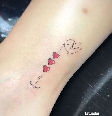 Unique Mother Tattoos, Connecting Tattoos, Berg Tattoo, Ankle Tattoo Small, Mommy Tattoos, Heart Tattoos, Mother Tattoos, Inspiration Tattoos, Small Tattoos Simple