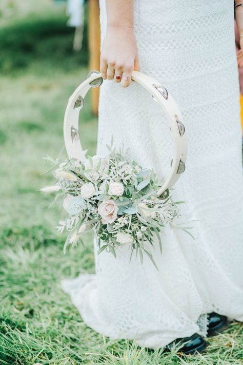 Tambourine Hoop Bouquet Inspiration  | By Nikki’s Moments Photo & Film | Wedding Flowers | Wedding Inspiration | Wedding Ideas | Pampas Grass | Flower Crown | Spring Wedding | Lake District Wedding | Bridal Two Piece | Crochet Wedding Dress | Bridal Two Piece, Boho Wedding Groom, Two Piece Crochet, Hoop Bouquet, Crochet Wedding Dress, Music Festival Wedding, Bohemian Wedding Hair, White Wedding Decorations, Lake District Wedding