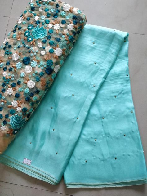 Fancy jute Georgette Sarees with blouse | ElegantFahionWear Jute Silk Saree, Cotton Saree Blouse Designs, Cotton Saree Blouse, Blouse Elegant, Elegant Fashion Wear, Sari Blouse Designs, Plain Saree, Indian Saree Blouse, Indian Saree Blouses Designs