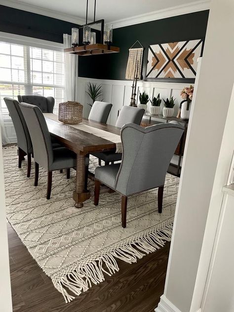 Havenly Dining Room, Dining Room Colour Schemes, Diamond Rug, Dining Room Accents, Dining Room Remodel, Cozy Texture, Dinning Room Design, Dining Room Makeover, Vintage Dining Room