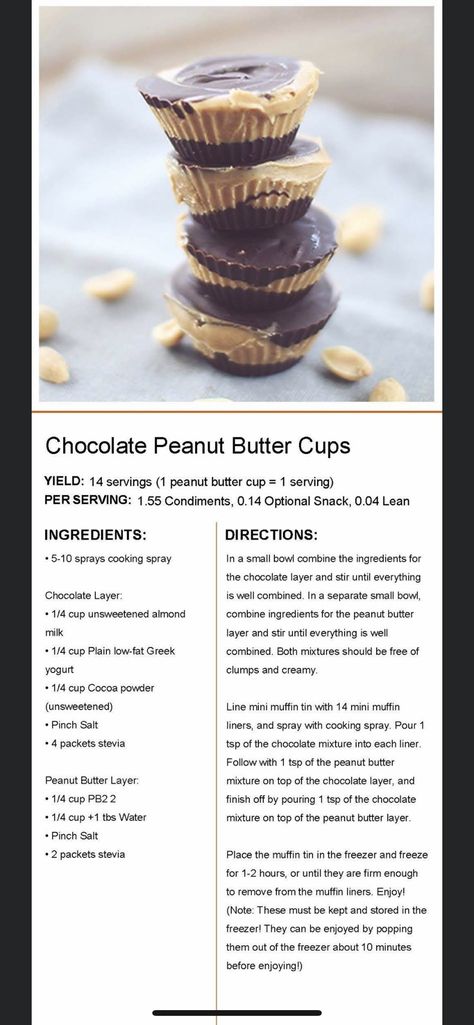 Pb2 Peanut Butter Cups, Optavia Approved Desserts, Fueling Snacks, Optavia Desserts, Fueling Options, Lean Snacks, Optavia Hacks, Deserts Recipes, Fueling Hacks