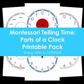 Montessori Telling Time: Parts of a Clock Printable Pack Montessori Clock, Parts Of A Clock, Montessori Math Activities, Clock Printable, Learning Clock, Preschool Number Worksheets, Number Sense Activities, Montessori Elementary, Montessori Math