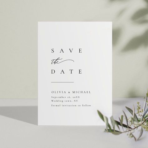 Simply Elegant Typography Modern Save The Date Save The Date Classic, Font Simple, Wedding Invitation Fonts, Script Wedding Invitations, Minimalist Font, Black And White Minimalist, Modern Save The Dates, Save The Date Designs, Minimalist Typography