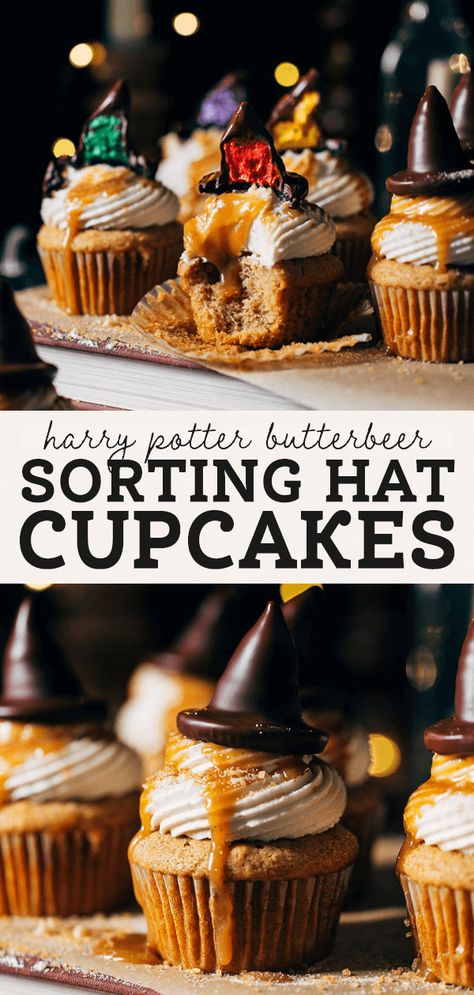 Butterscotch Buttercream, Butterbeer Cupcakes, Harry Potter Treats, Homemade Butterscotch, Harry Potter Snacks, Harry Potter Parties Food, Harry Potter Cupcakes, Harry Potter Sorting, Which Hogwarts House