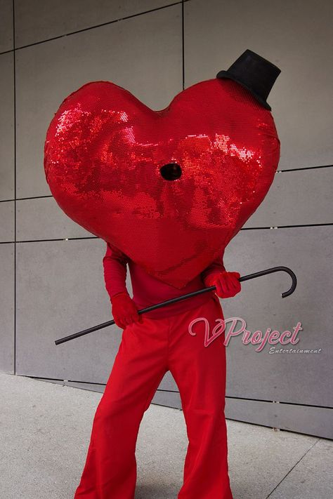 Heart shaped mascot - Valentines's day event ideas & Hire - VProject Entertainment Greece Amor Costume, Event Entertainment, Wedding Entertainment, Face Light, St Valentin, Talent Agency, Event Ideas, Rose Petals, Custom Creations